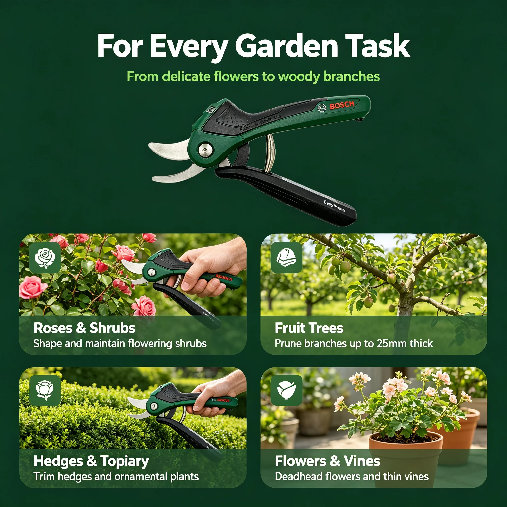 Tesoura de Poda Elétrica Intel - Smart Garden Bosch avaliação e preço